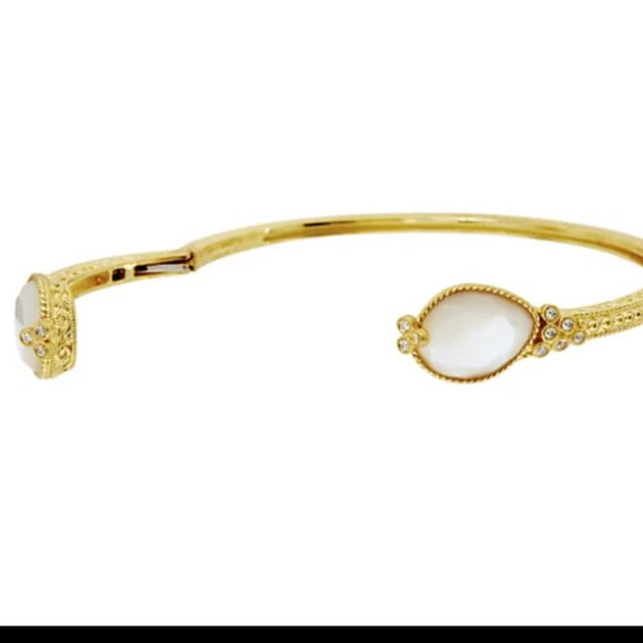 Judith Ripka  14K Clad Mother of Pearl & Diamonique Cuff Bracelet - Picture 6 of 6